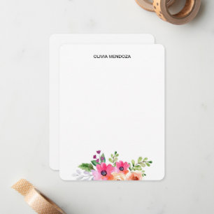 Floral Personalized Note Cards