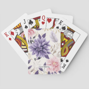 Floral Personalized Pack of Cards   Custom Greetin