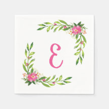 Floral Personalized Paper Napkin