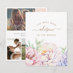 Floral Personalized Photo Card for Mom
