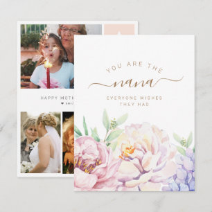Floral Personalized Photo Card for Nana