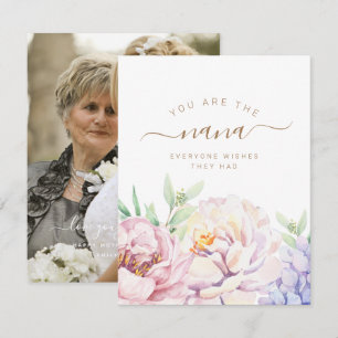 Floral Personalized Photo Card for Nana
