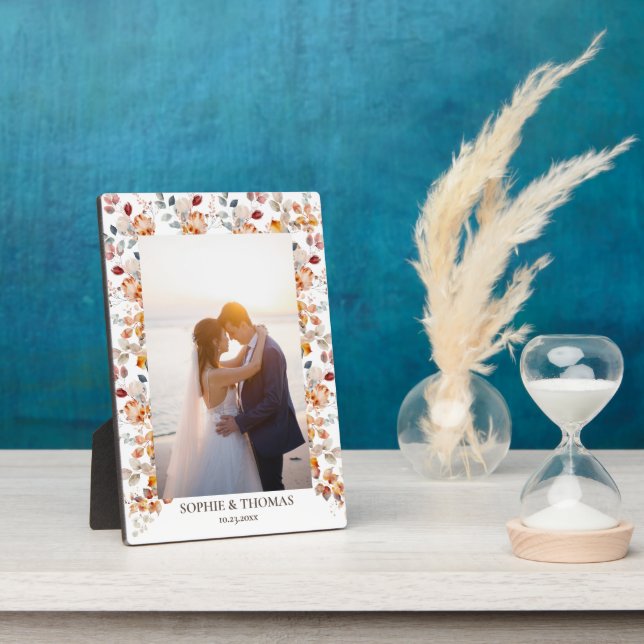 Floral Personalized Photo Plaque (Side)