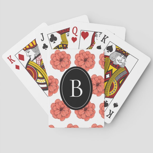 Floral Personalized Playing Cards (Back)