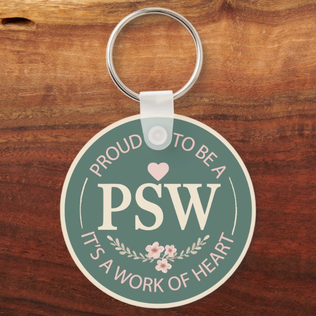Floral Personalized PSW Keychain (Front)