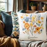 Floral Personalized Throw Pillow for Grandma<br><div class="desc">Make Grandma’s space extra cozy with this elegant personalized throw pillow! 💐🛋️ Featuring a beautiful blue and turquoise floral design on a crisp white background, this soft accent piece adds warmth, love, and style to any room. Customize it with her name for a heartfelt Mother’s Day, birthday, or everyday gift...</div>