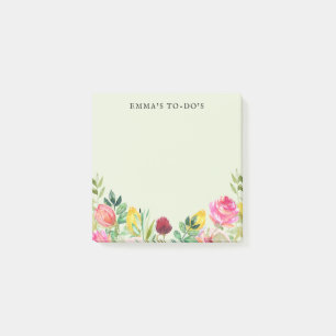 Floral Personalized To Do List Post-It Notes