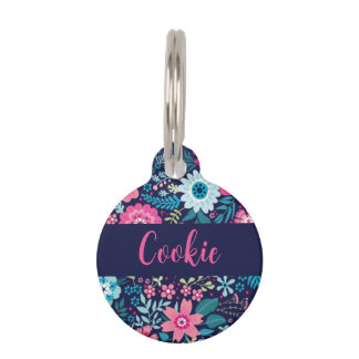 Floral pet tag