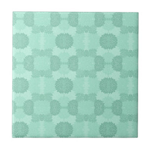 Floral Petals in Mint Tile