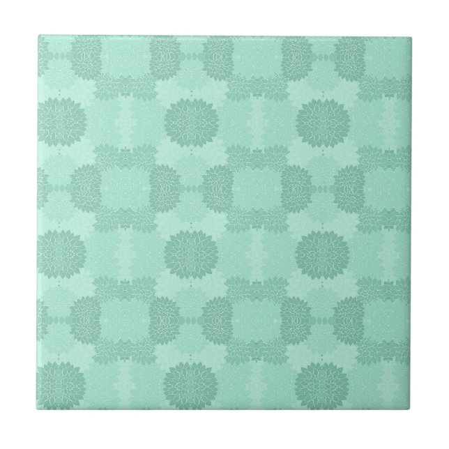 Floral Petals in Mint Tile (Front)
