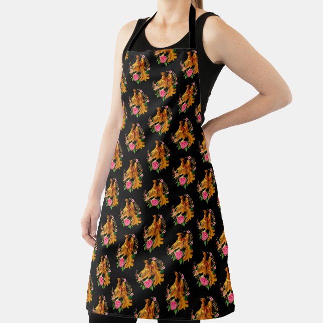 Floral Phoenix Rises From The Fiery Ashes Fantasy  Apron (Insitu)
