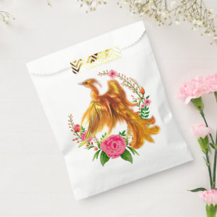 Floral Phoenix Rises From The Fiery Ashes Fantasy  Favour Bag