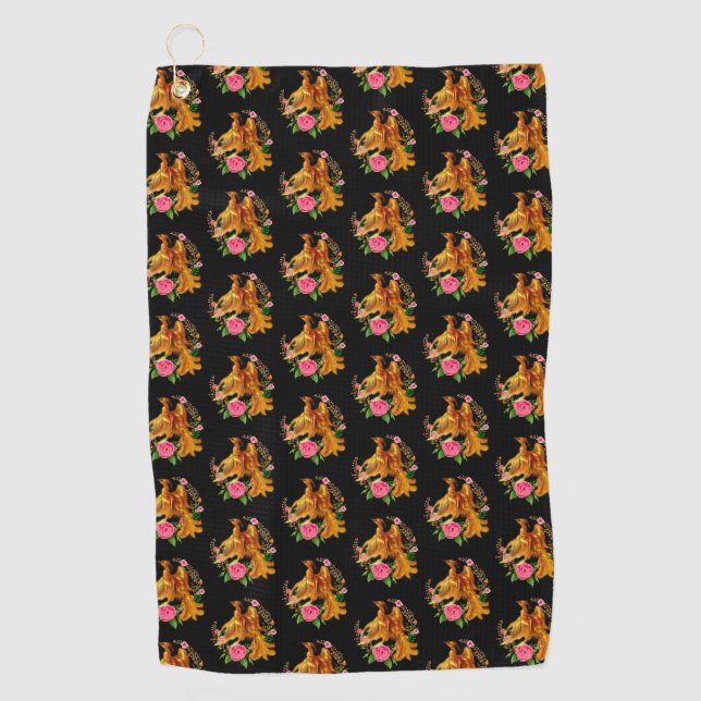 Floral Phoenix Rises From The Fiery Ashes Fantasy  Golf Towel (Front)
