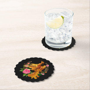 Floral Phoenix Rises From The Fiery Ashes Fantasy Paper Coaster