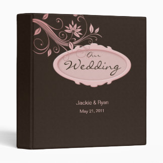 Floral Photo Binder Wedding Pink Brown