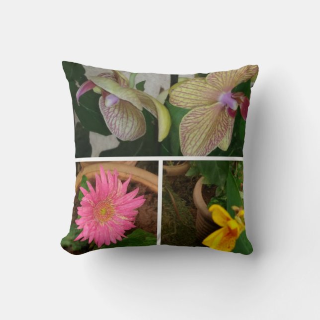 Floral Photo Collage Pillow (Front)