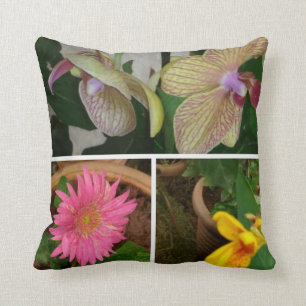 Floral Photo Collage Pillow