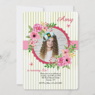 Floral Photo Frame Invitation
