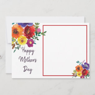 Floral photo frame Mother's Day Card