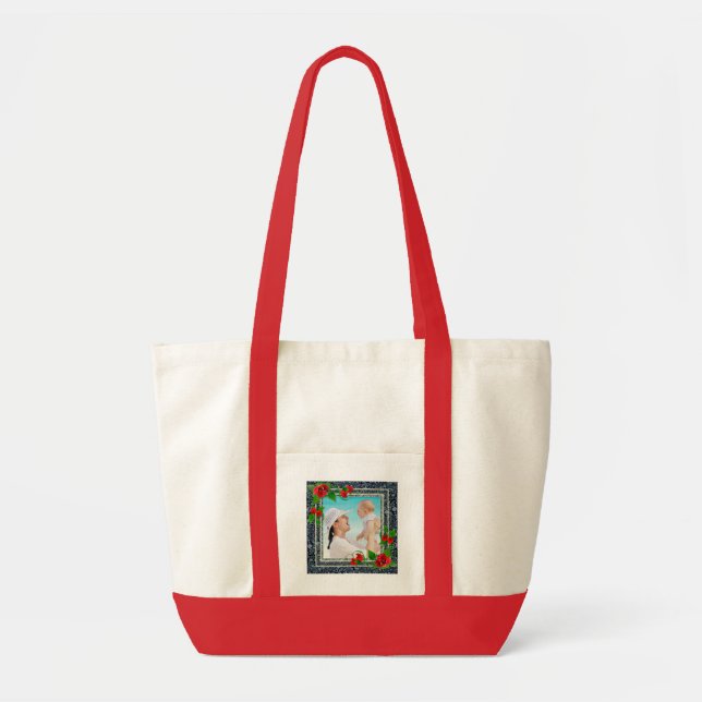 Floral Photo Frame Tote Bag (Front)