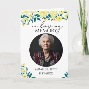 floral Photo Funeral Order of Service Folded  Program