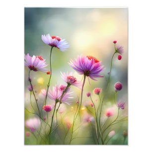Floral Photo Print with Pretty Wild Flowers