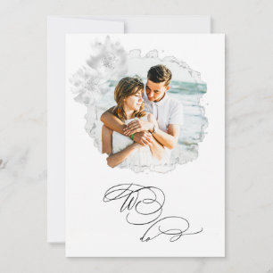 *~* Floral PHOTO RSVP + QR  WE DO AR6 Wedding Invi Invitation