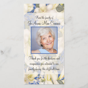 Floral Photo Sympathy Thank You with Orchids Card