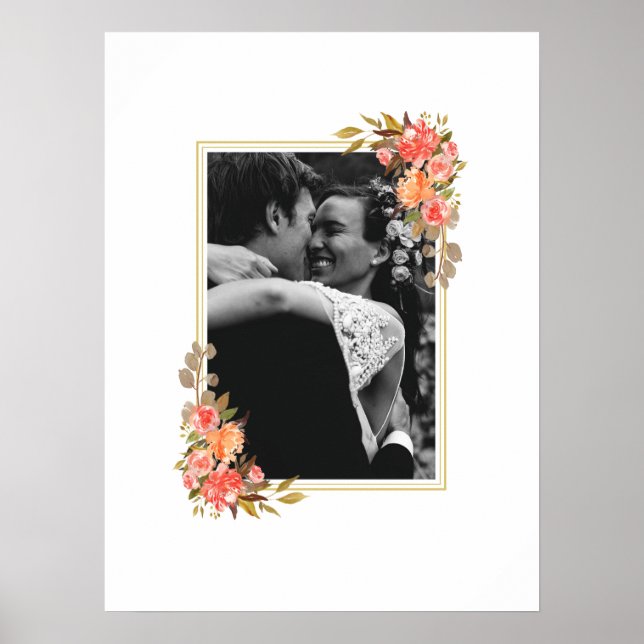 Floral Photo Wedding Guest Book (Front)