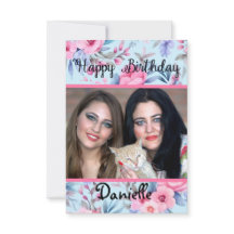 floral photocard Happy Birthday card for Her