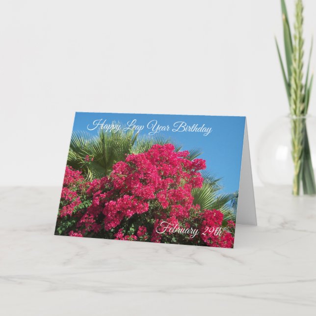 Floral Photography Leap Year Birthday Card (Front)