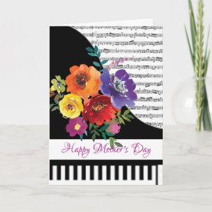 Floral piano card