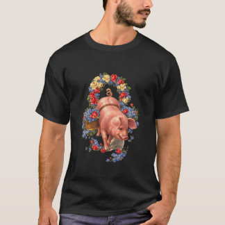 Floral Pig Charm T-Shirt