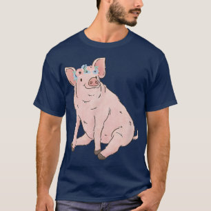 Floral Pig Mom Farm Animal Lovers T-Shirt