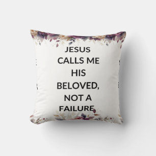 Floral pillow with a simple religious quote
