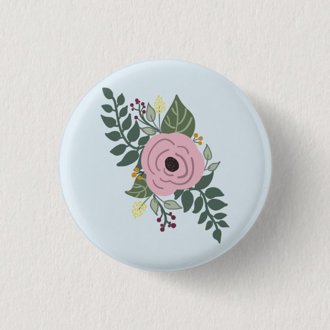 Floral Pin~! 1 Inch Round Button (Front)