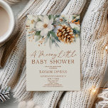 Floral Pine Tree A Merry Little Baby Shower Invitation<br><div class="desc">This is an Elegant Winter Floral Pine Tree Christmas A Merry Little Baby Shower Invitation!</div>
