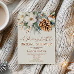 Floral Pine Tree A Merry Little Bridal Shower Invitation<br><div class="desc">This is an Elegant Winter Floral Pine Tree Christmas A Merry Little Bridal Shower Invitation!</div>