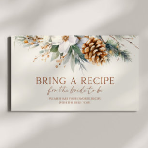Floral Pine Tree Bridal Shower Bring A Recipe Enclosure Card