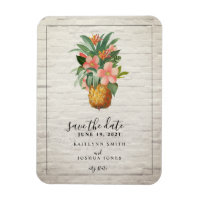 Floral Pineapple Brick Wedding Save The Date