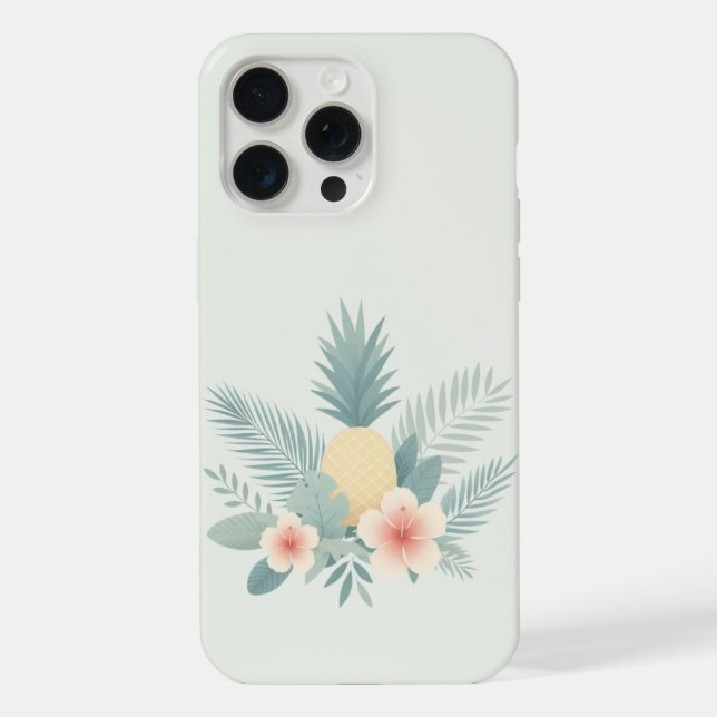 Floral Pineapple & Hawaiian iPhone Case (Back)