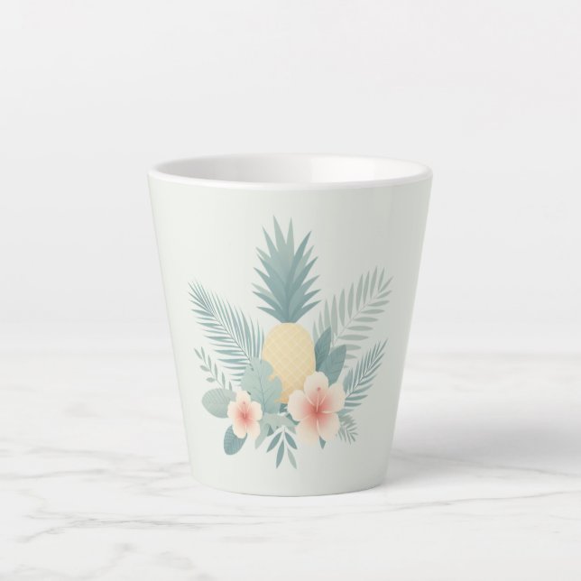 Floral Pineapple & Hawaiian Latte Mug (Front)
