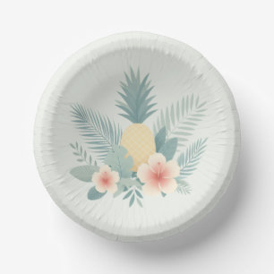 Floral Pineapple & Hawaiian Paper Plate