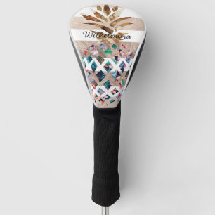 Floral Pineapple Monogram Golf Head Cover