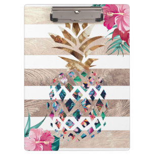 Floral Pineapple striped Clipboard