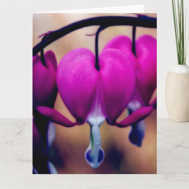 Floral Pink Bleeding Hearts Thank You Card (Front)