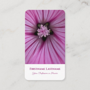 Floral pink blossom macro florist flower experts business card