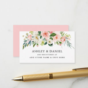 Floral Pink Blush Wedding Registry Insert Card