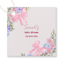 Floral Pink Bow Girl Baby Shower