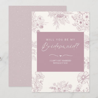 Floral Pink Bridesmaid Proposal Card